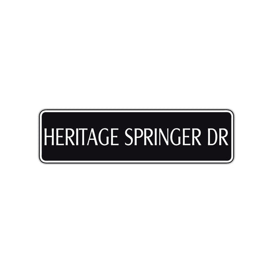 Heritage Springer Dr Harley Road Aluminum Metal Novelty Street Plate Sign Wall Gift Decor