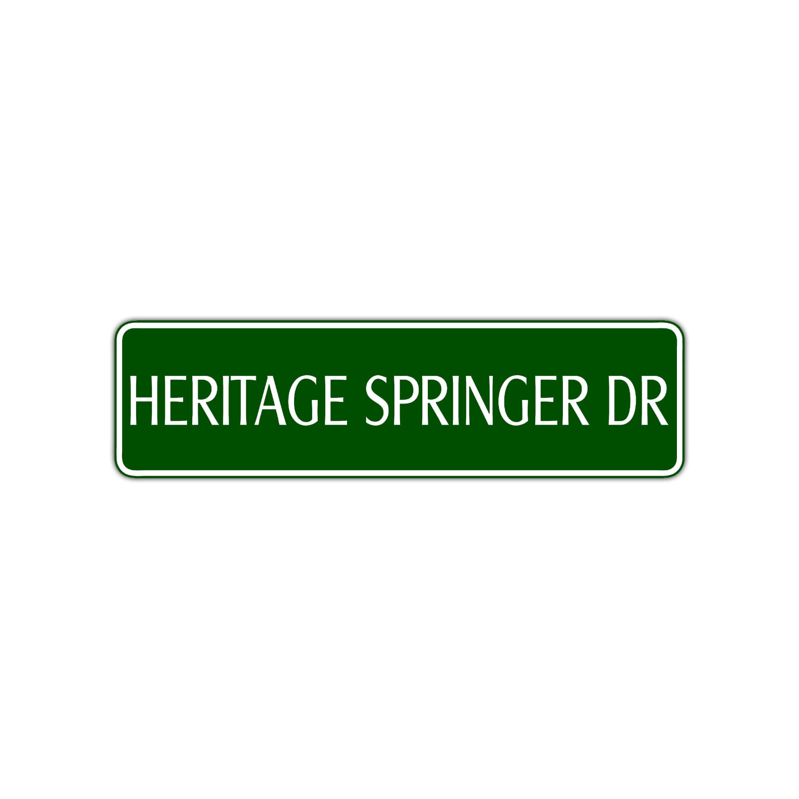 Heritage Springer Dr Harley Road Aluminum Metal Novelty Street Plate Sign Wall Gift Decor