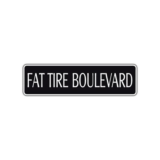 Fat Tire Boulevard Road Aluminum Metal Novelty Street Plate Sign Wall Gift Decor