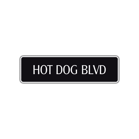 Hot Dog Boulevard Road Aluminum Metal Novelty Street Plate Sign Wall Gift Decor