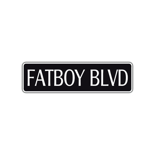 FatBoy Blvd Harley Road Aluminum Metal Novelty Street Plate Sign Wall Gift Decor