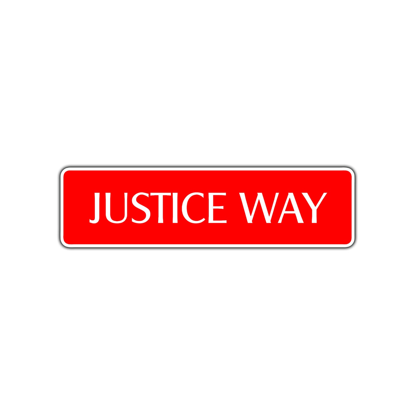 Justice Way Road Aluminum Metal Novelty Street Plate Sign Wall Gift Decor