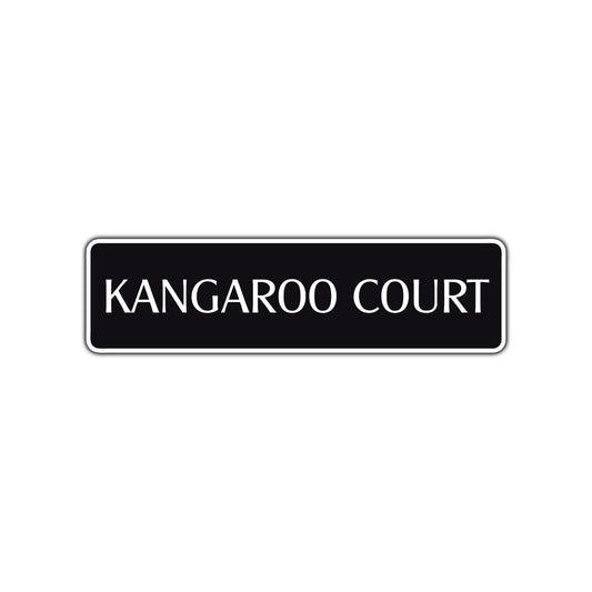 Kangaroo Court Road Aluminum Metal Novelty Street Plate Sign Wall Gift Decor