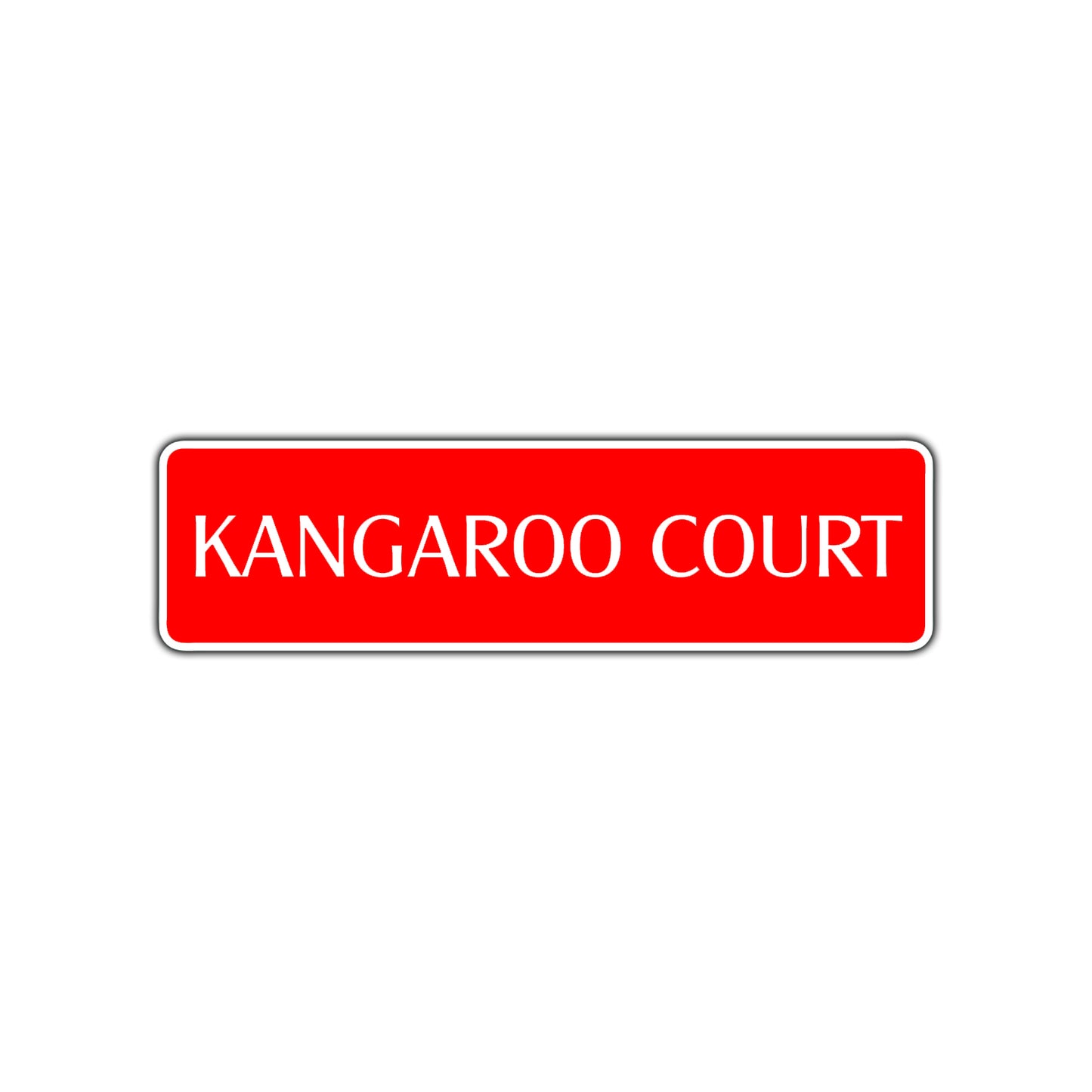 Kangaroo Court Road Aluminum Metal Novelty Street Plate Sign Wall Gift Decor