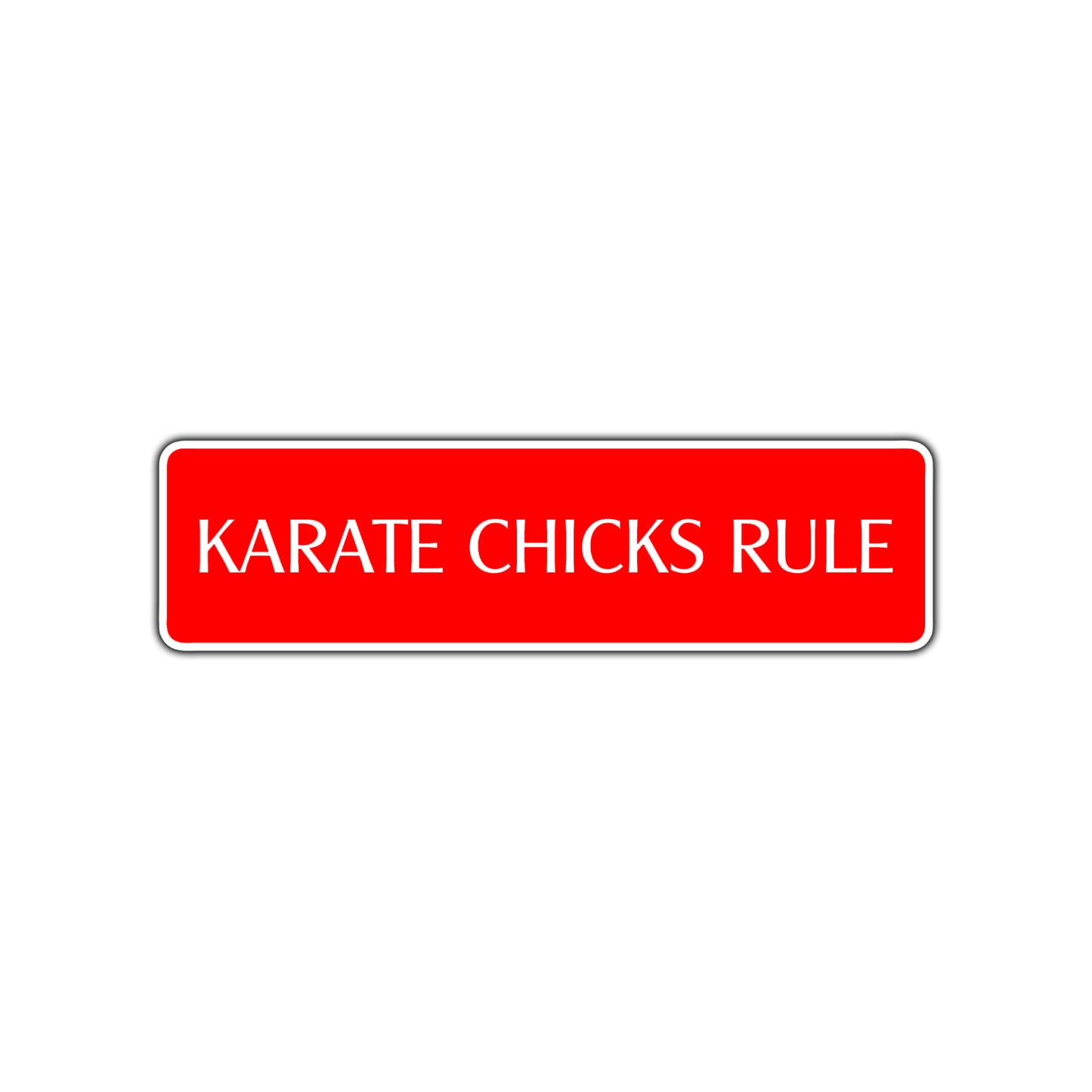 Karate Chicks Rule Karate MMA Road Aluminum Metal Novelty Street Plate Sign Wall Gift Decor