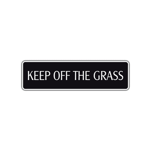 Keep of the Grass Hazard Road Aluminum Metal Novelty Street Plate Sign Wall Gift Decor
