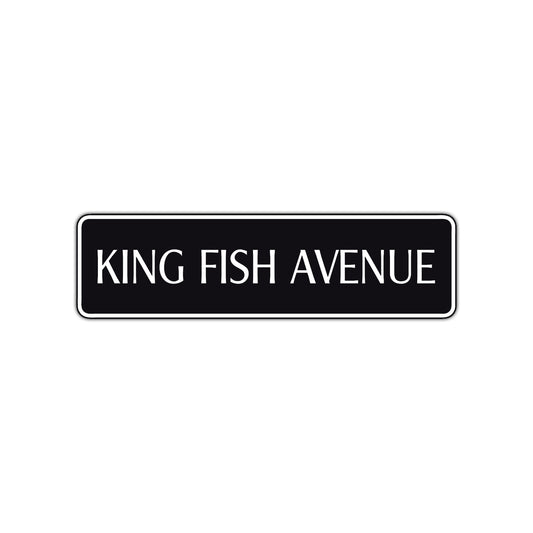 King Fish Avenue Road Aluminum Metal Novelty Street Plate Sign Wall Gift Decor