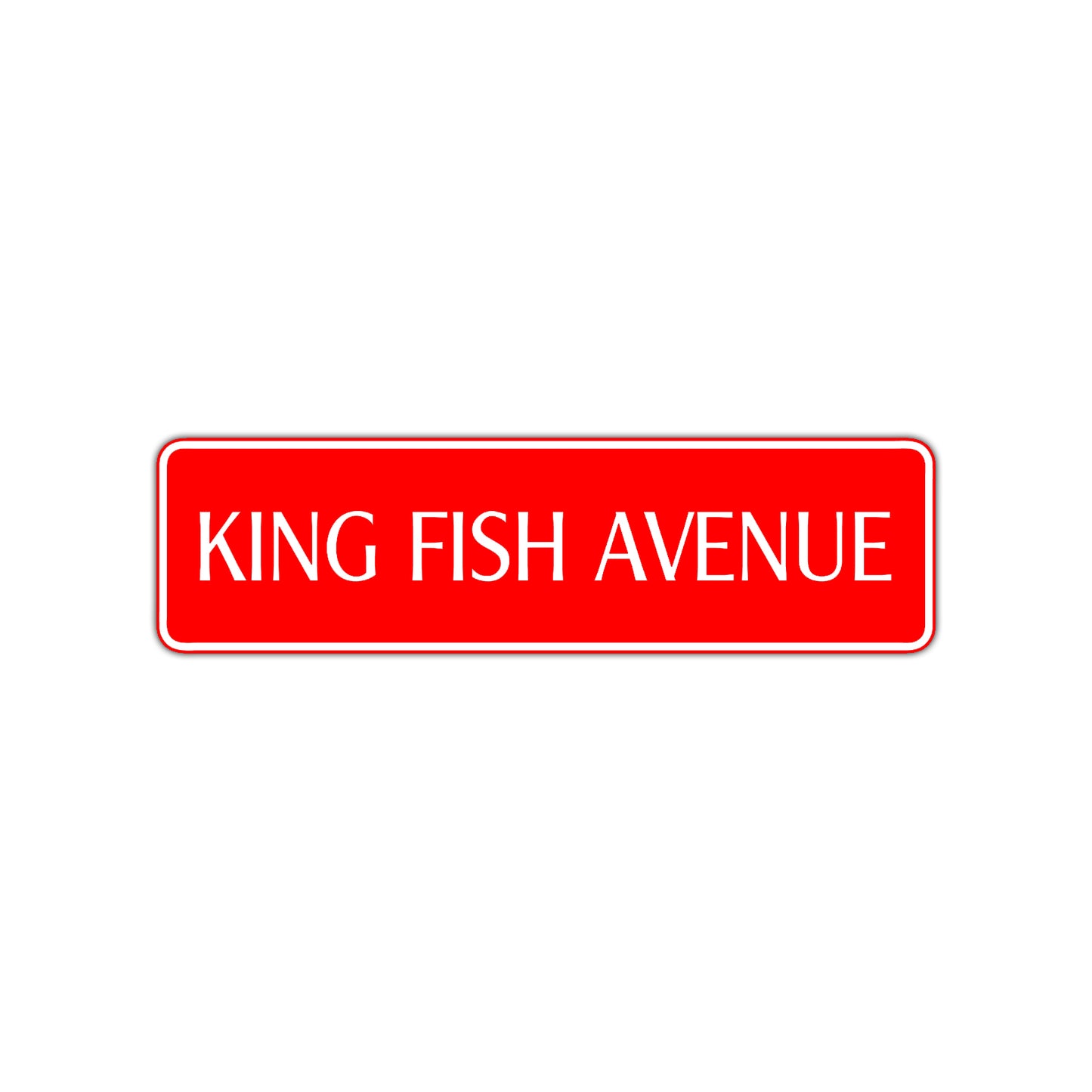 King Fish Avenue Road Aluminum Metal Novelty Street Plate Sign Wall Gift Decor