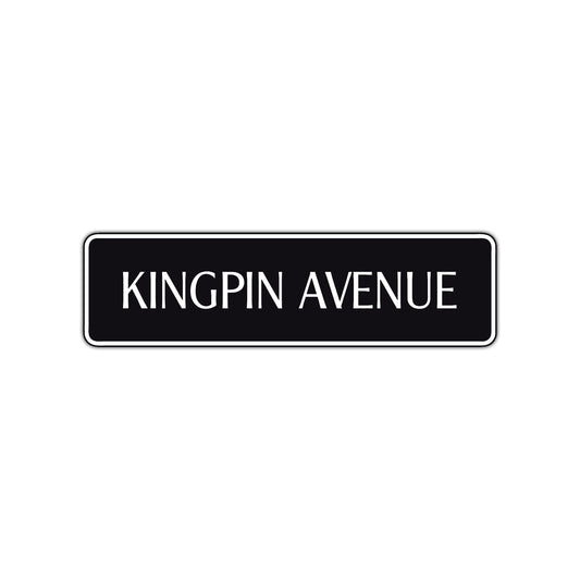 Kingpin Avenue Road Aluminum Metal Novelty Street Plate Sign Wall Gift Decor