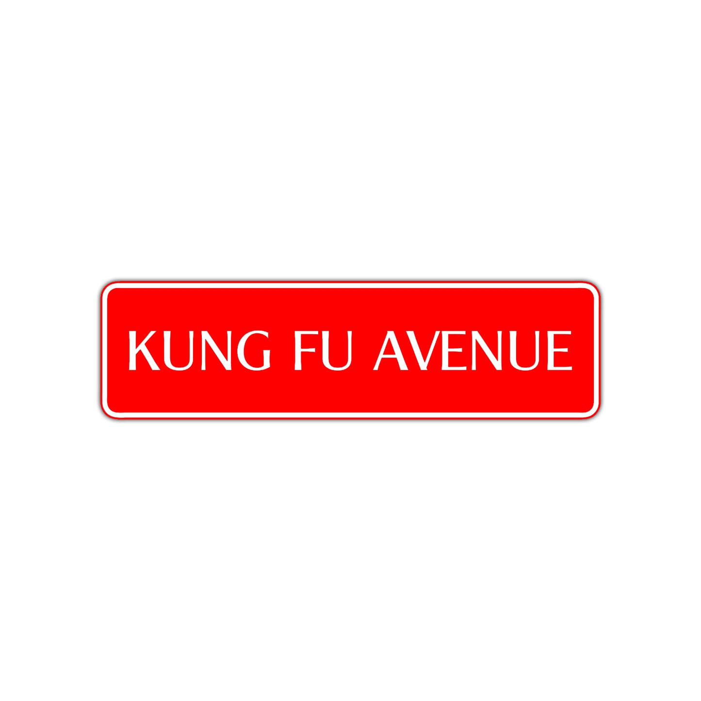 Kung Fu Avenue Road Aluminum Metal Novelty Street Plate Sign Wall Gift Decor