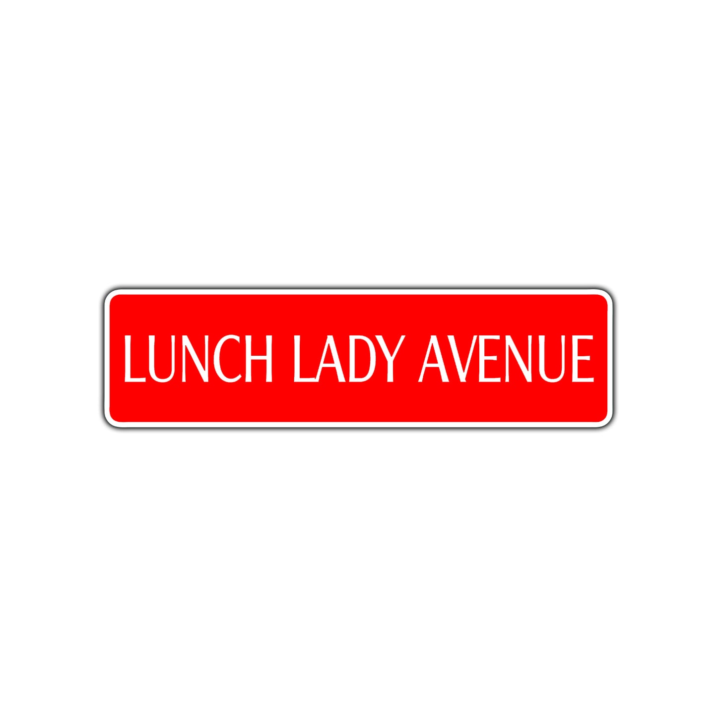 Lunch Lady Avenue Road Aluminum Metal Novelty Street Plate Sign Wall Gift Decor