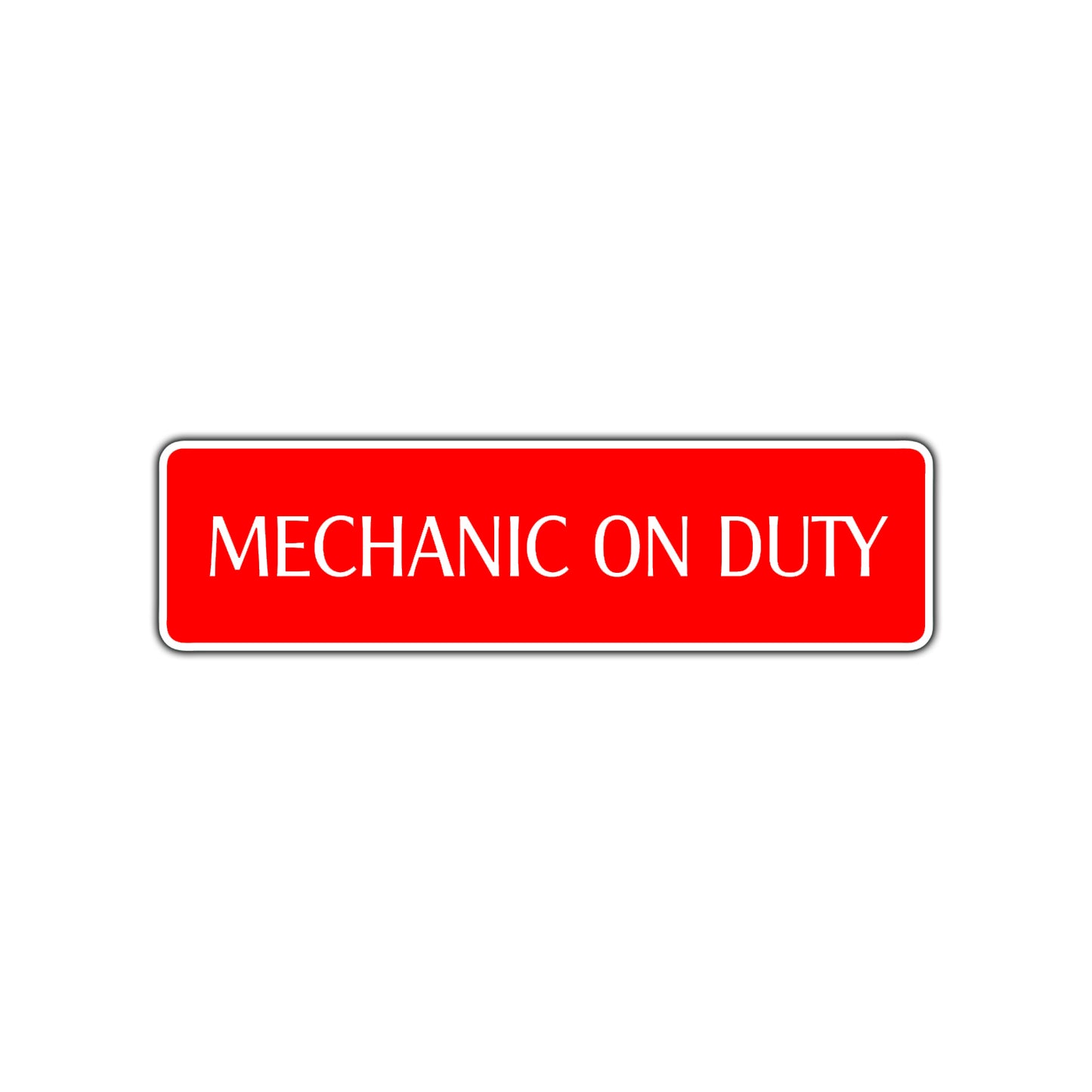 Mechanic On Duty Road Aluminum Metal Novelty Street Plate Sign Wall Gift Decor