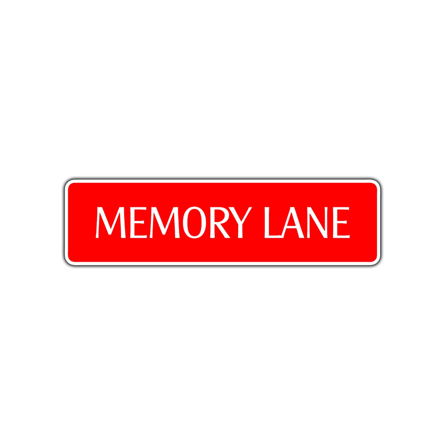 Memory Lane Road Aluminum Metal Novelty Street Plate Sign Wall Gift Decor