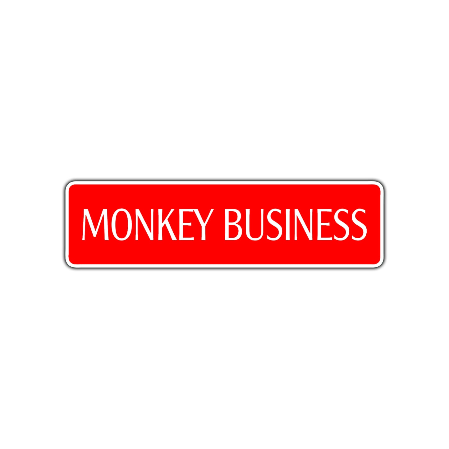 Monkey Business Road Aluminum Metal Novelty Street Plate Sign Wall Gift Decor