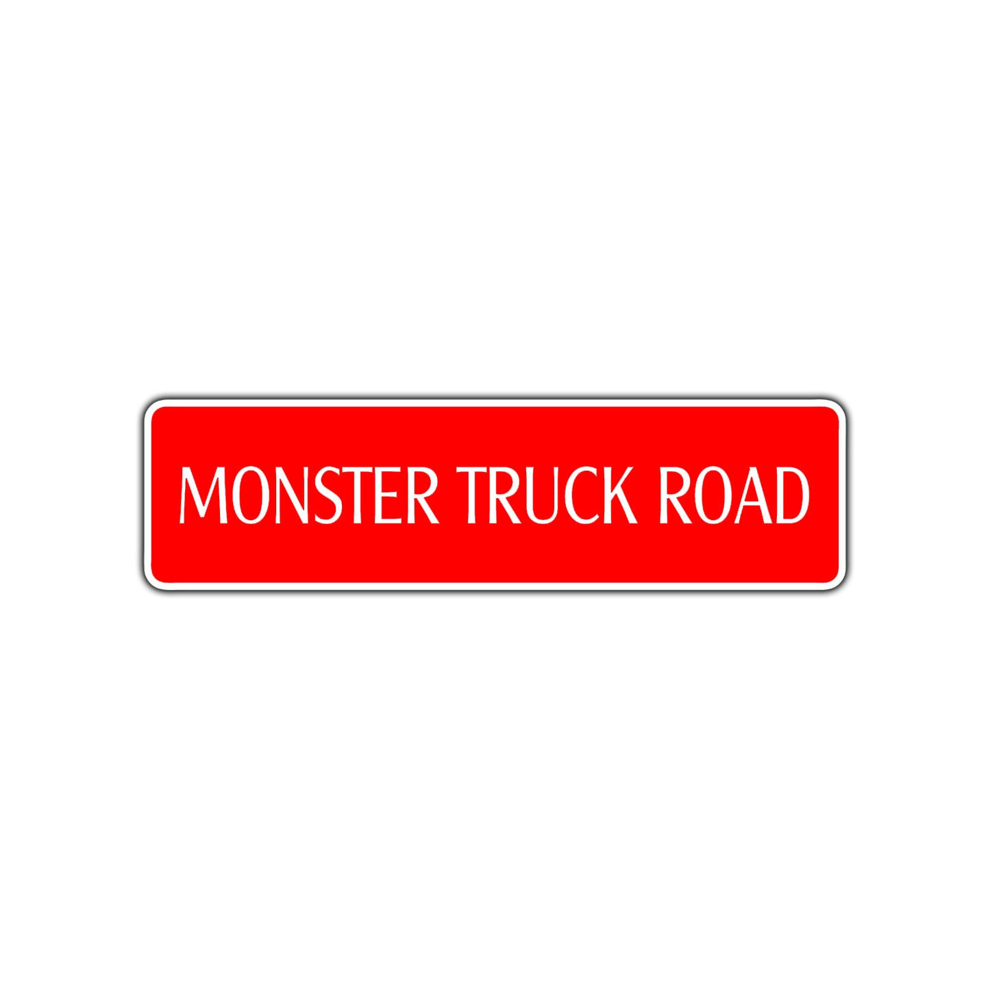 Monster Truck Road Aluminum Metal Novelty Street Plate Sign Wall Gift Decor