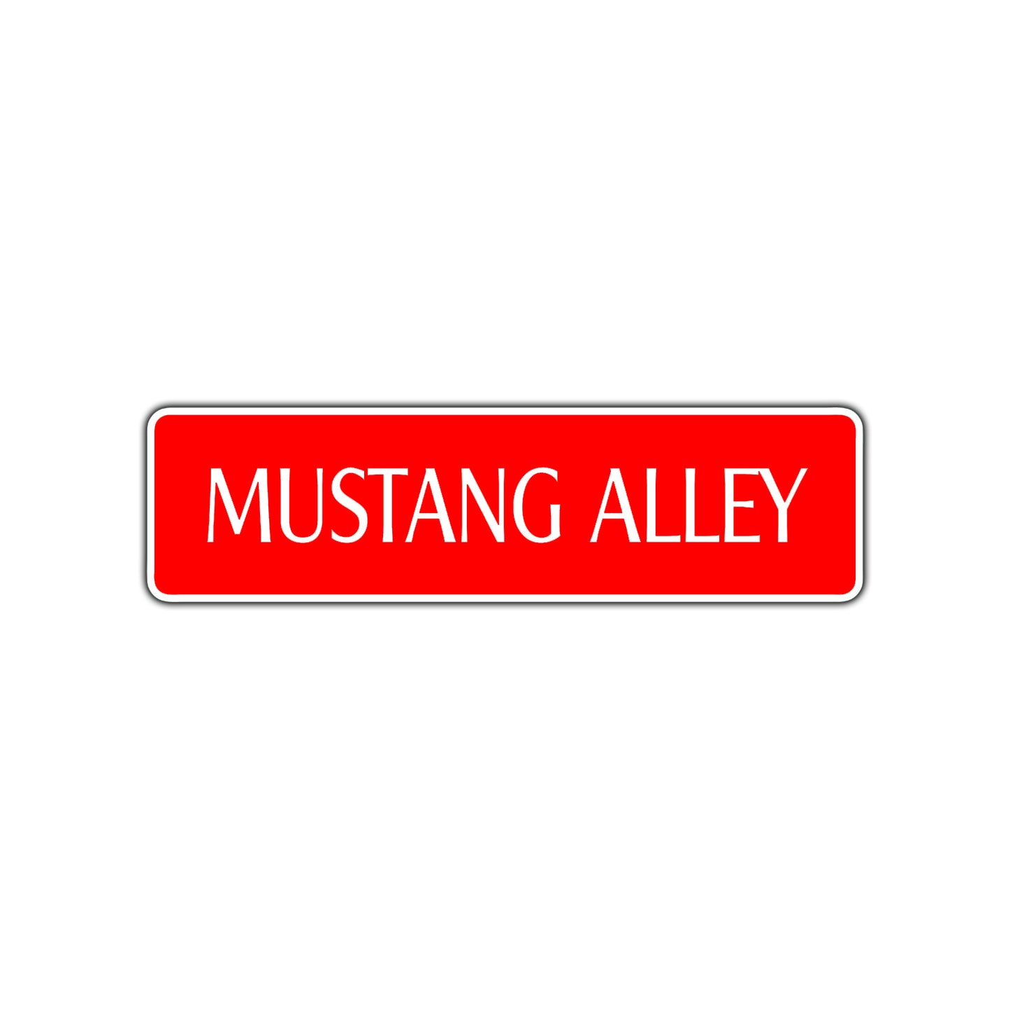 Mustang Alley Road Aluminum Metal Novelty Street Plate Sign Wall Gift Decor