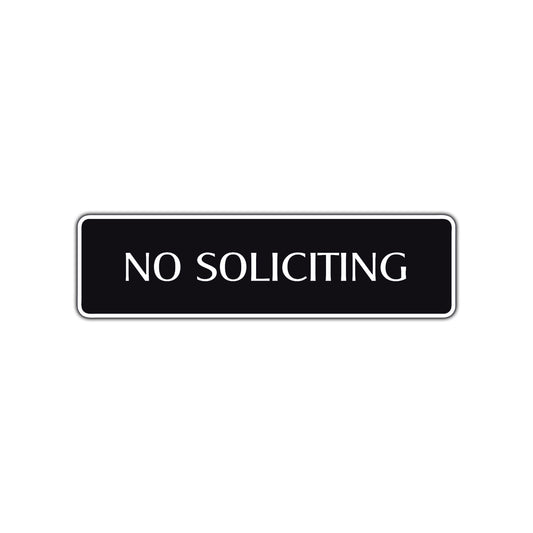 No Soliciting Road Aluminum Metal Novelty Street Plate Sign Wall Gift Decor