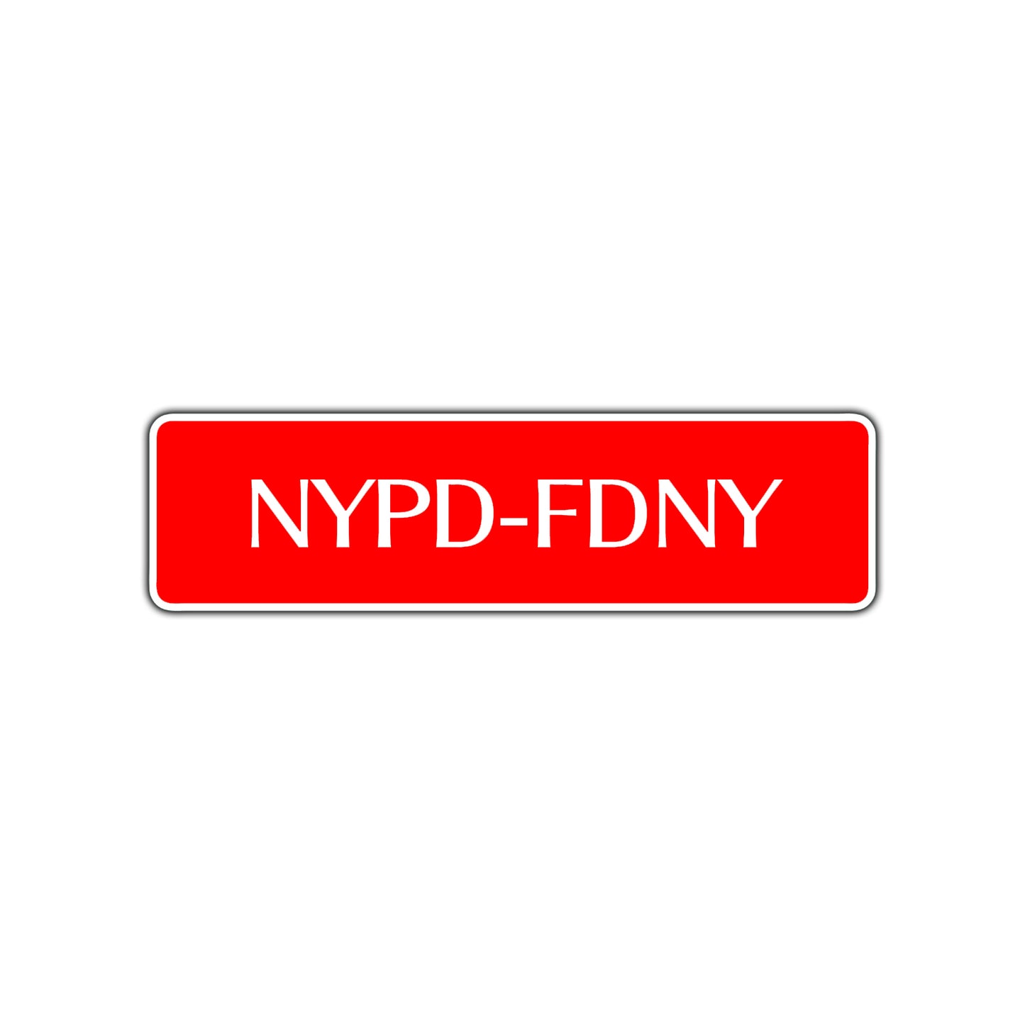 NYPD-FDNY Road Aluminum Metal Novelty Street Plate Sign Wall Gift Decor