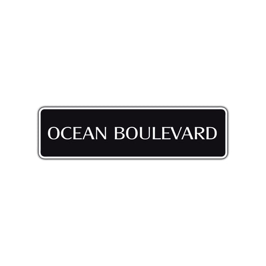 Ocean Boulevard Road Aluminum Metal Novelty Street Plate Sign Wall Gift Decor