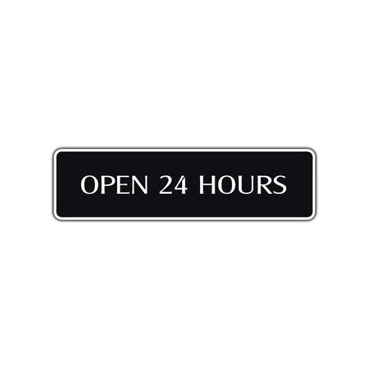 Open 24 Hours Hotel Motel Gas Station Road Aluminum Metal Novelty Street Plate Sign Wall Gift Decor