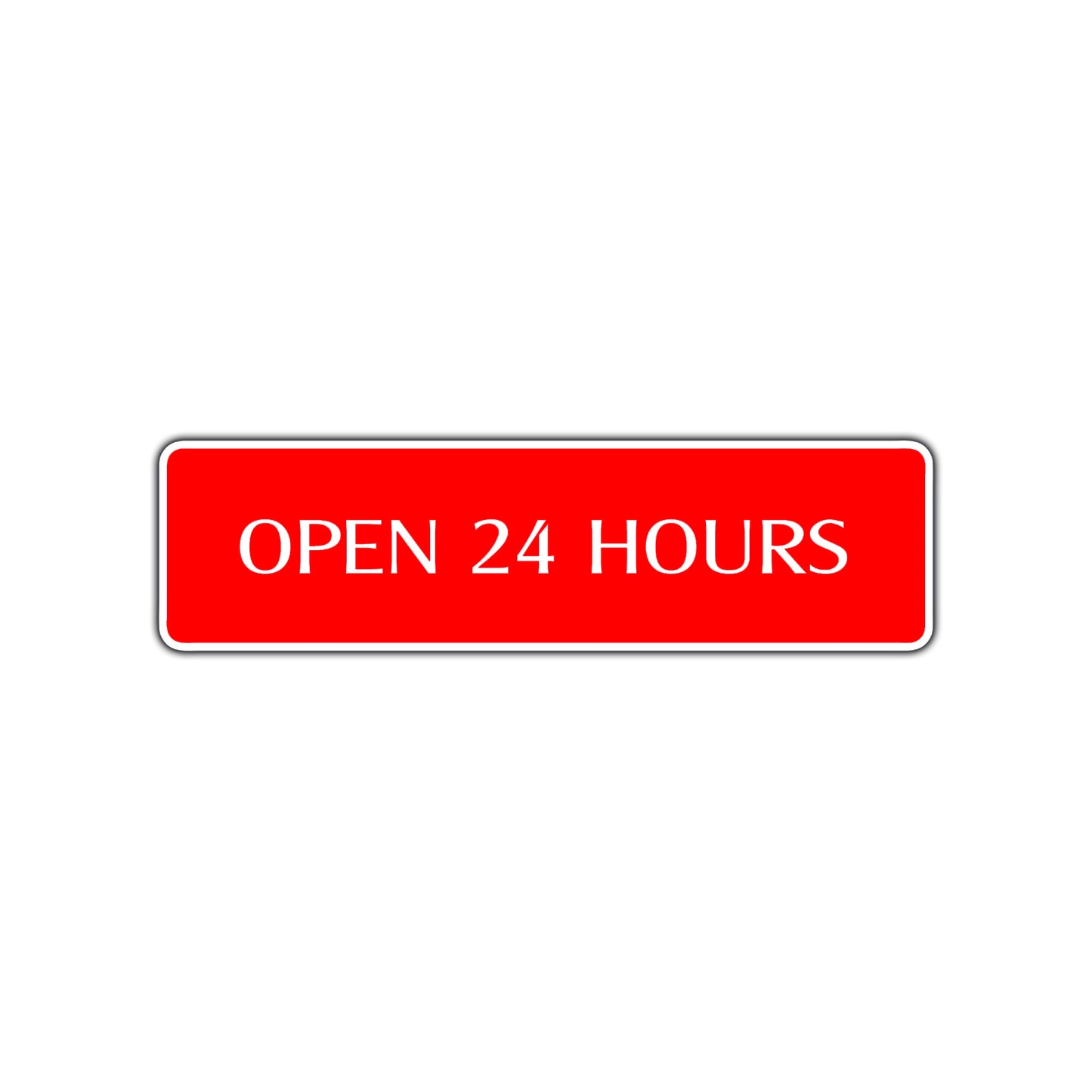 Open 24 Hours Hotel Motel Gas Station Road Aluminum Metal Novelty Street Plate Sign Wall Gift Decor
