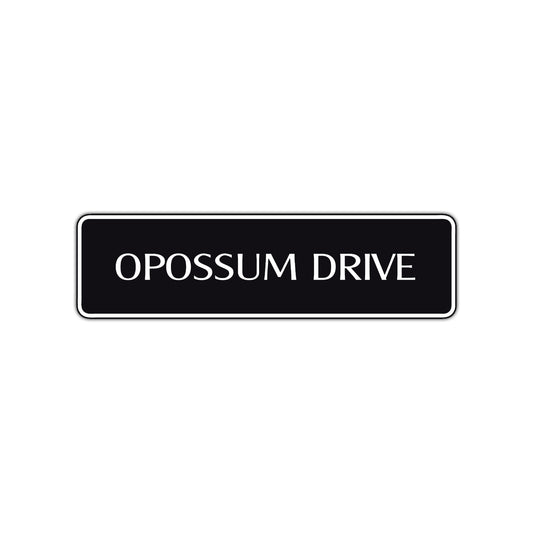 Opossum Drive Animal Road Aluminum Metal Novelty Street Plate Sign Wall Gift Decor