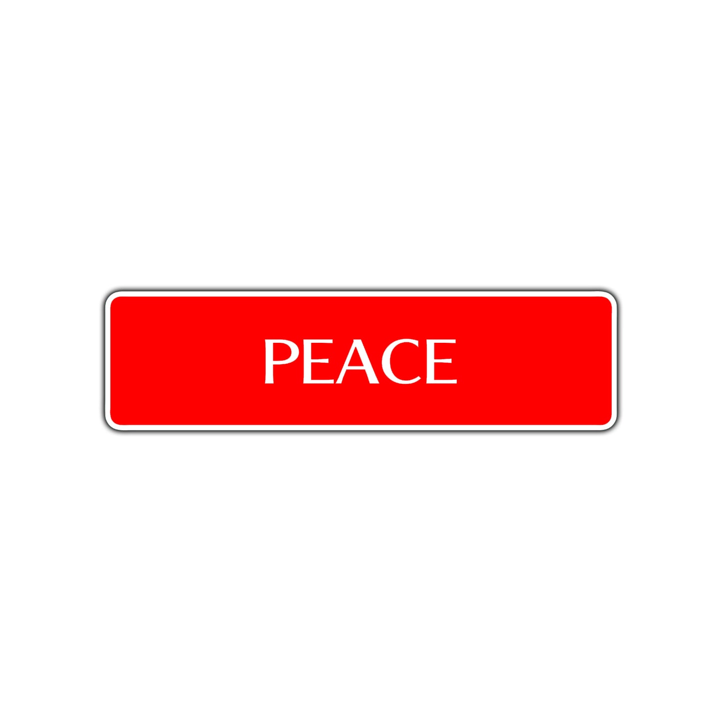 Peace Road Aluminum Metal Novelty Street Plate Sign Wall Gift Decor