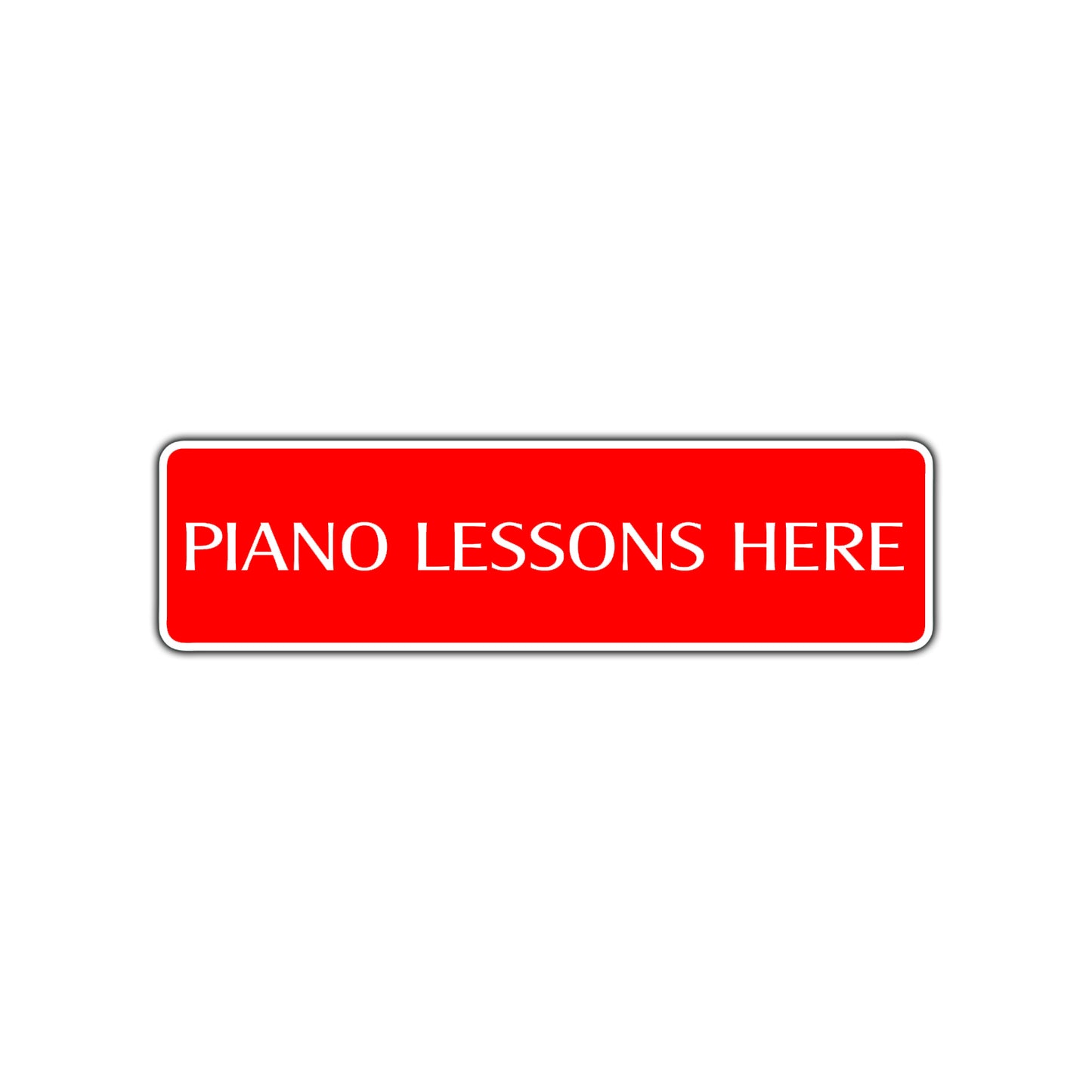 Piano Lessons Here Road Aluminum Metal Novelty Street Plate Sign Wall Gift Decor
