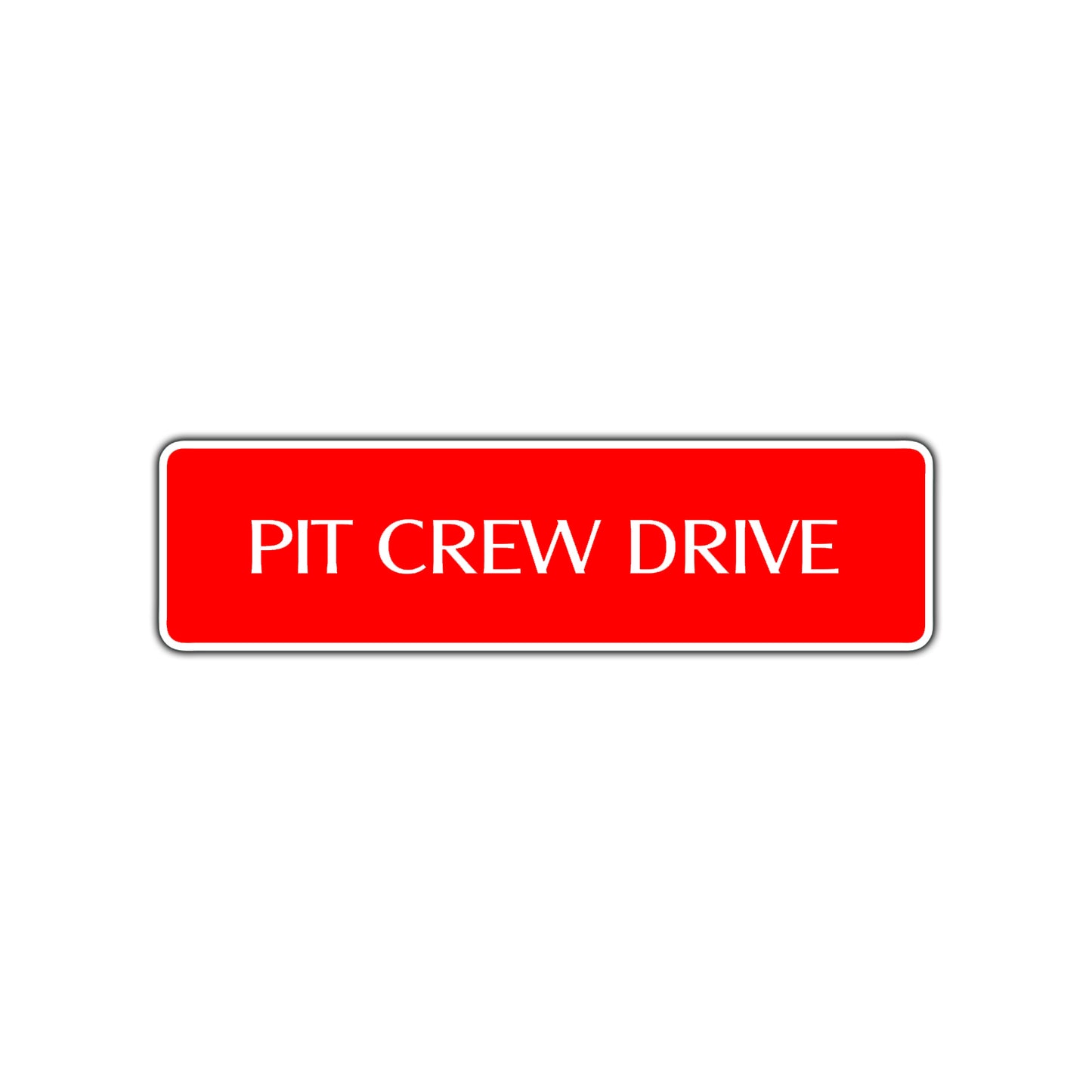 Pit Crew Drive Road Aluminum Metal Novelty Street Plate Sign Wall Gift Decor