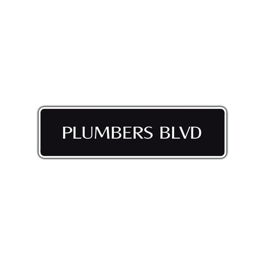 Plumbers Blvd Road Aluminum Metal Novelty Street Plate Sign Wall Gift Decor