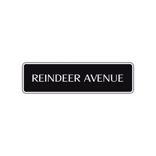Reindeer Avenue Road Aluminum Metal Novelty Street Plate Sign Wall Gift Decor