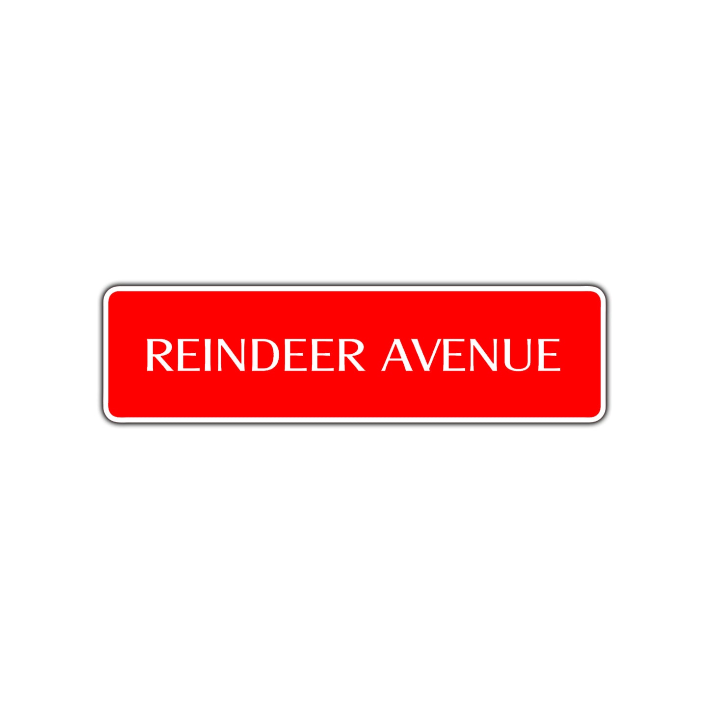 Reindeer Avenue Road Aluminum Metal Novelty Street Plate Sign Wall Gift Decor