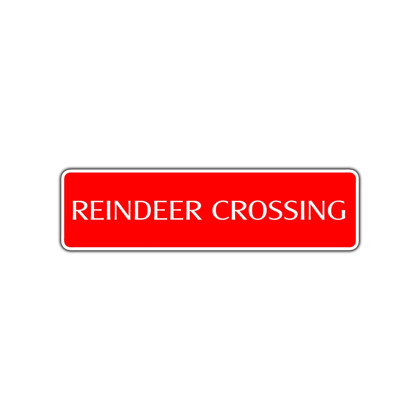 Reindeer Crossing Christmas Holiday Road Aluminum Metal Novelty Street Plate Sign Wall Gift Decor