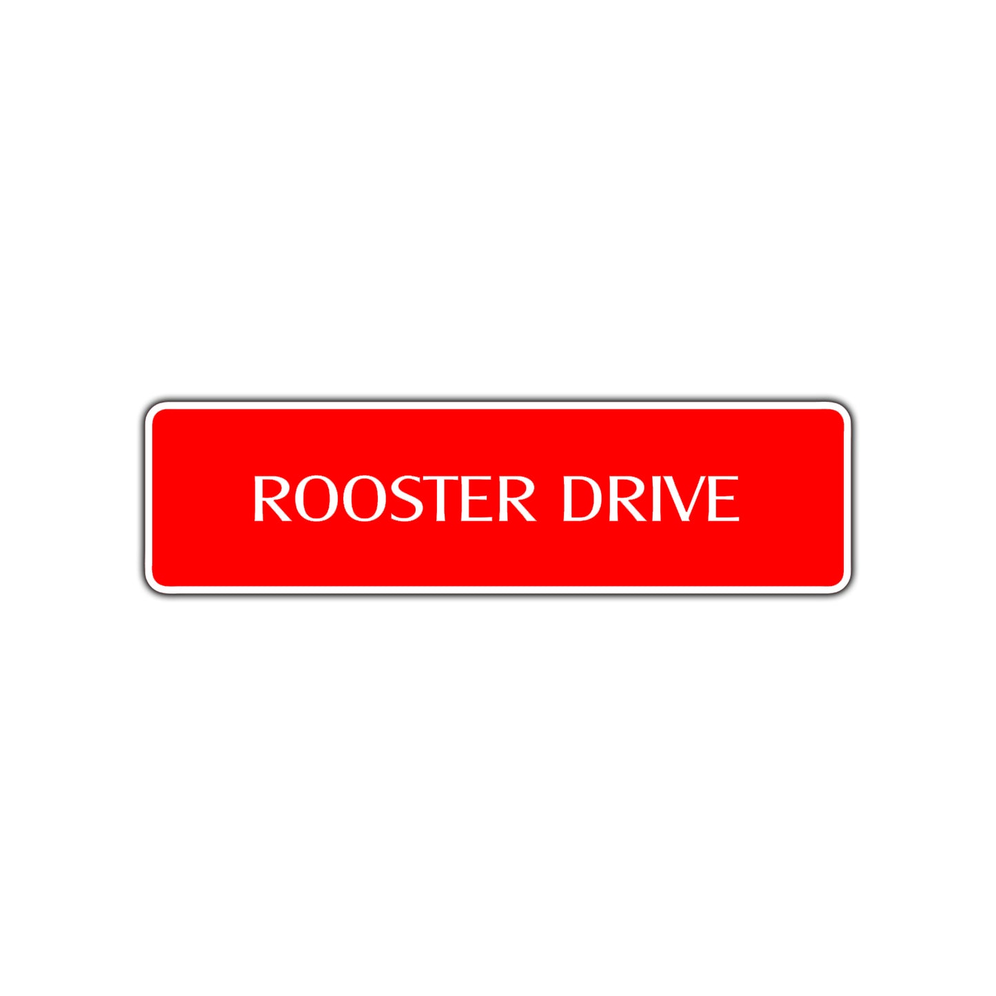 Rooster Drive Road Aluminum Metal Novelty Street Plate Sign Wall Gift Decor