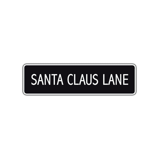 Santa Claus Lane Christmas Road Aluminum Metal Novelty Street Plate Sign Wall Gift Decor