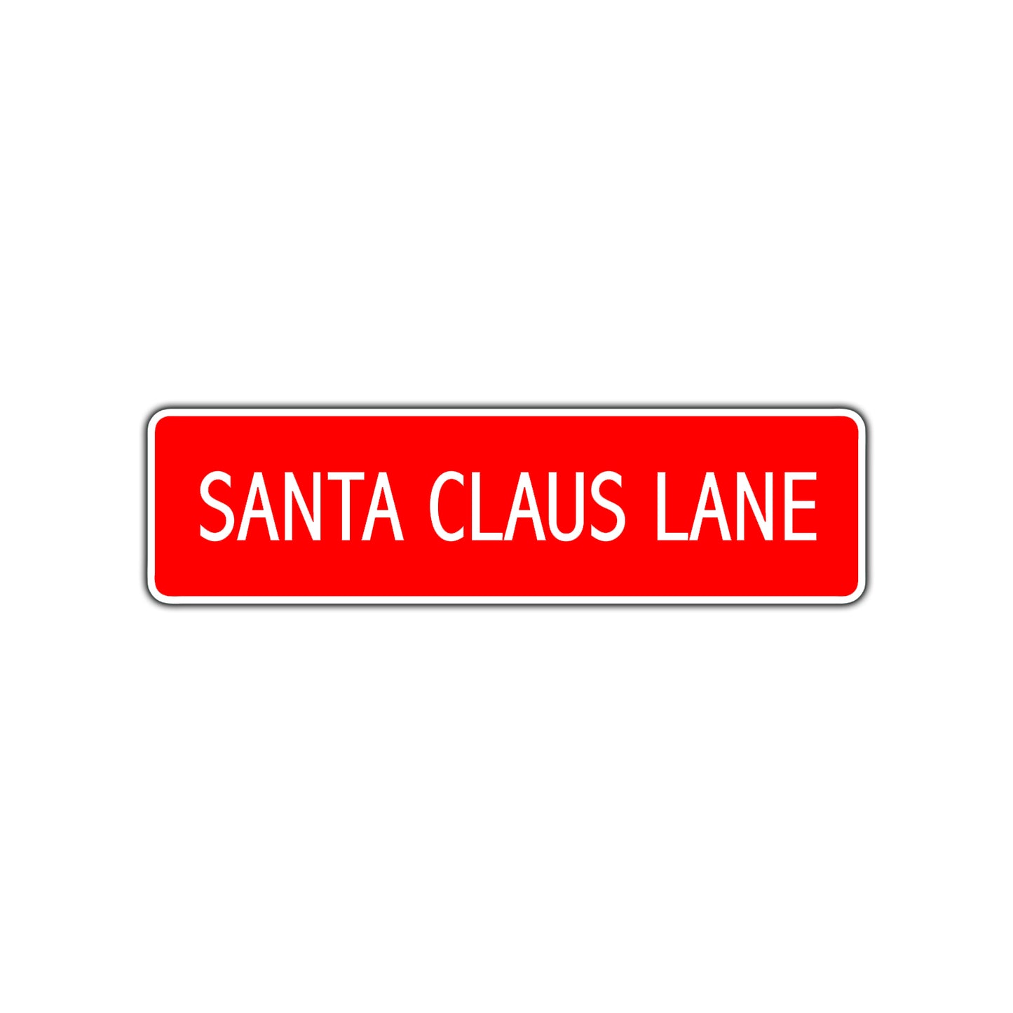 Santa Claus Lane Christmas Road Aluminum Metal Novelty Street Plate Sign Wall Gift Decor