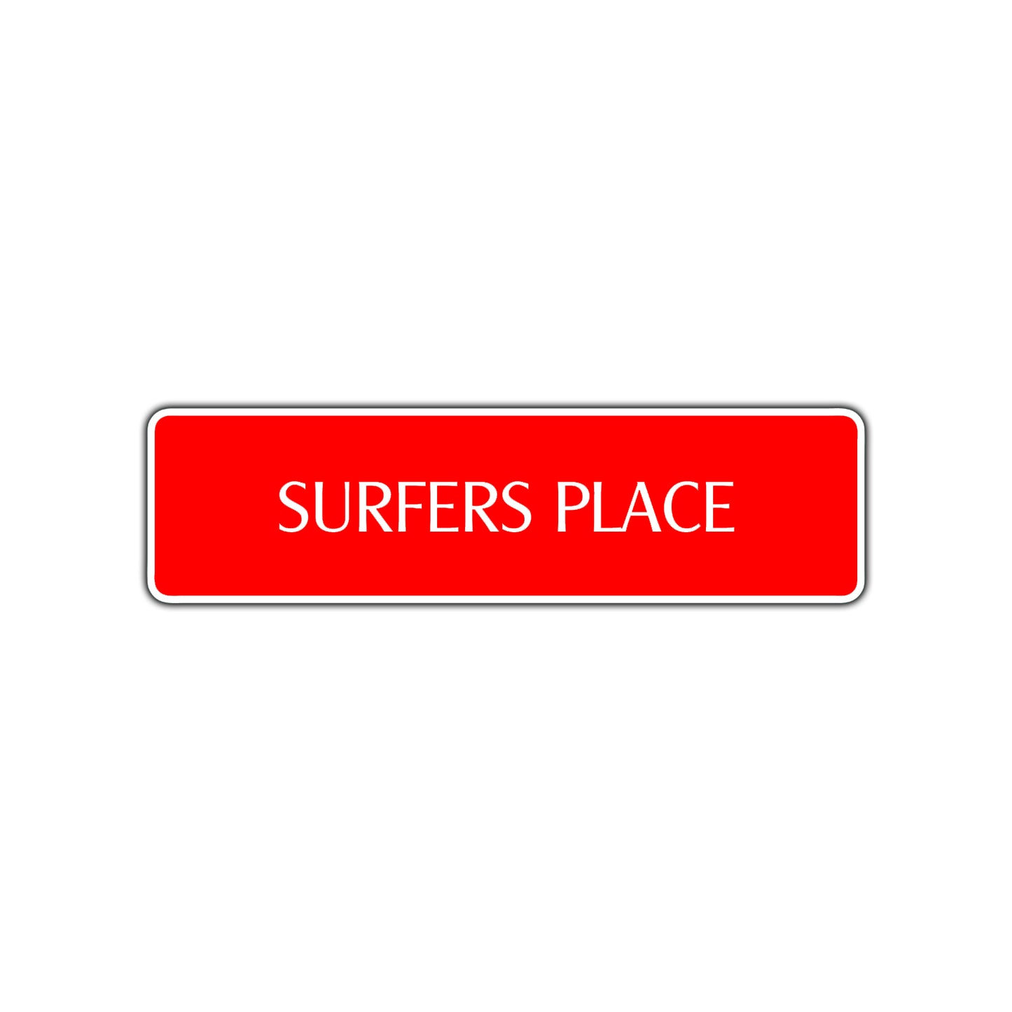 Surfers Place Beach Coastal Cottage Road Aluminum Metal Novelty Street Plate Sign Wall Gift Decor