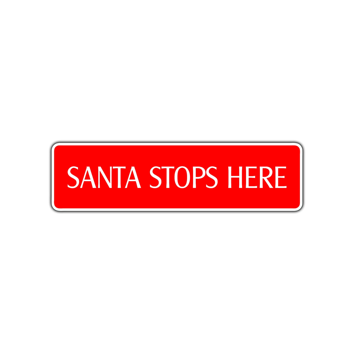 Santa Stops Here Christmas Road Aluminum Metal Novelty Street Plate Sign Wall Gift Decor