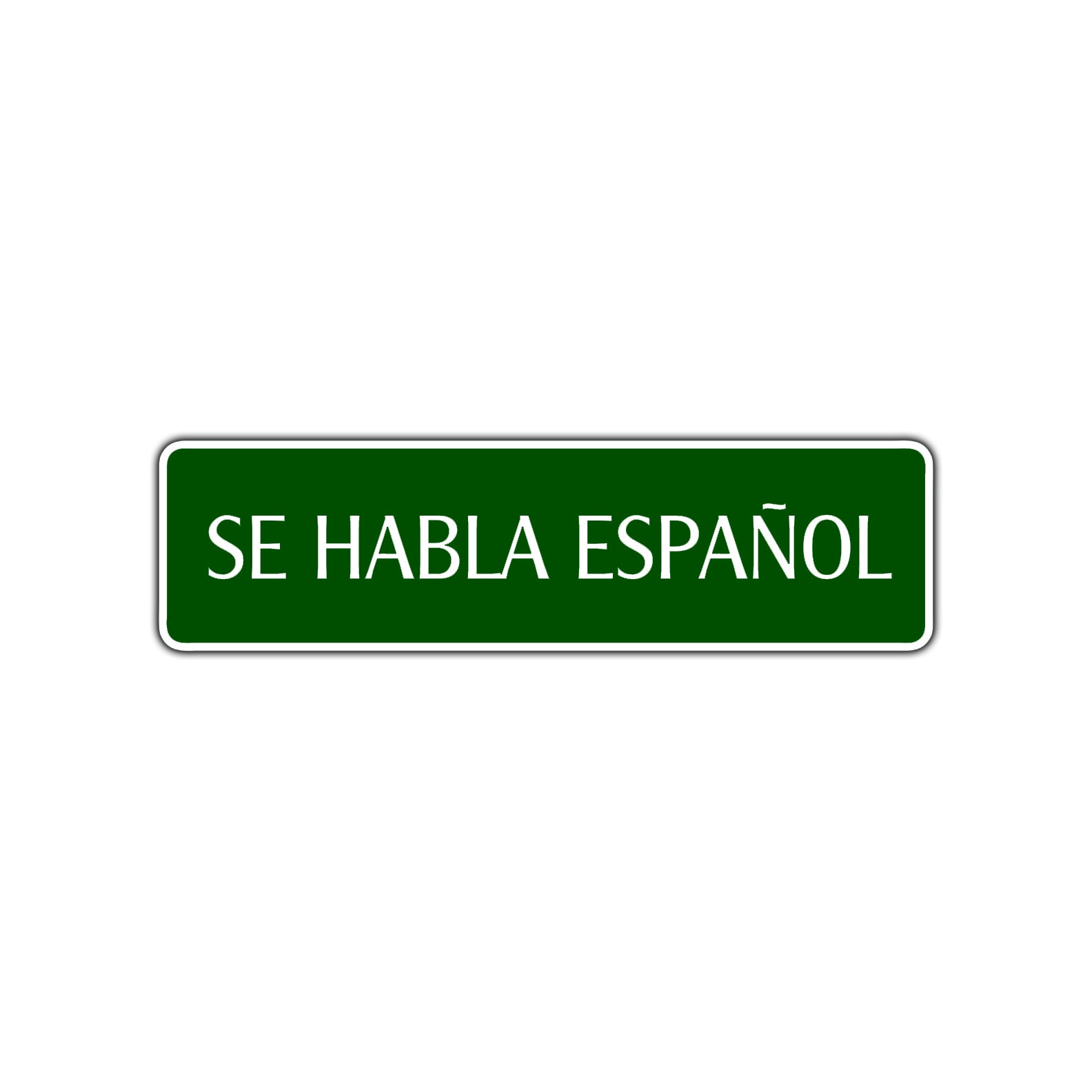 Se Habla Espanol Spanish Road Aluminum Metal Novelty Street Plate Sign Wall Gift Decor