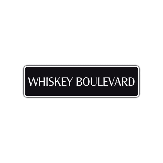 Whiskey Boulevard Road Aluminum Metal Novelty Street Plate Sign Wall Gift Decor