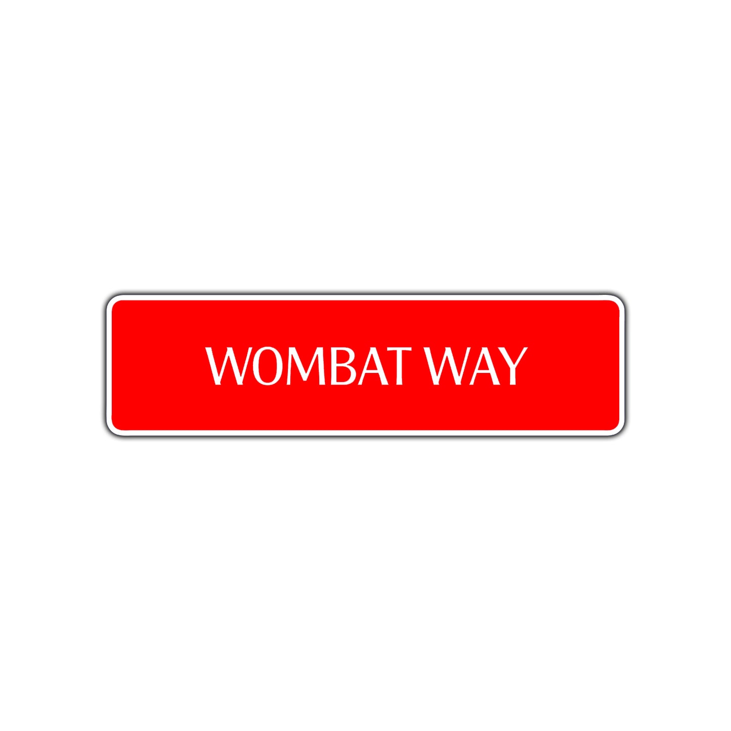 Wombat Way Road Aluminum Metal Novelty Street Plate Sign Wall Gift Decor