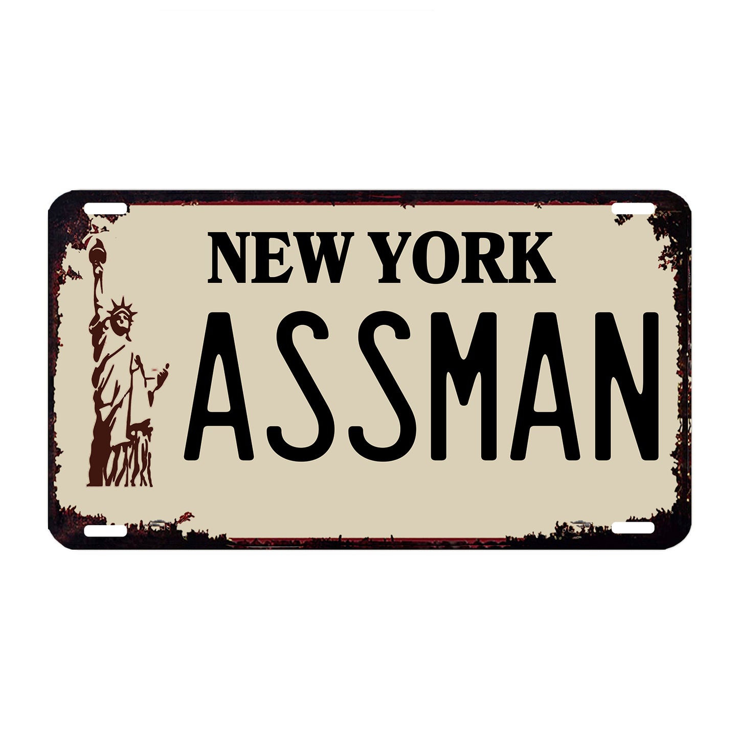 New York Assman License Plate Aluminum Sign