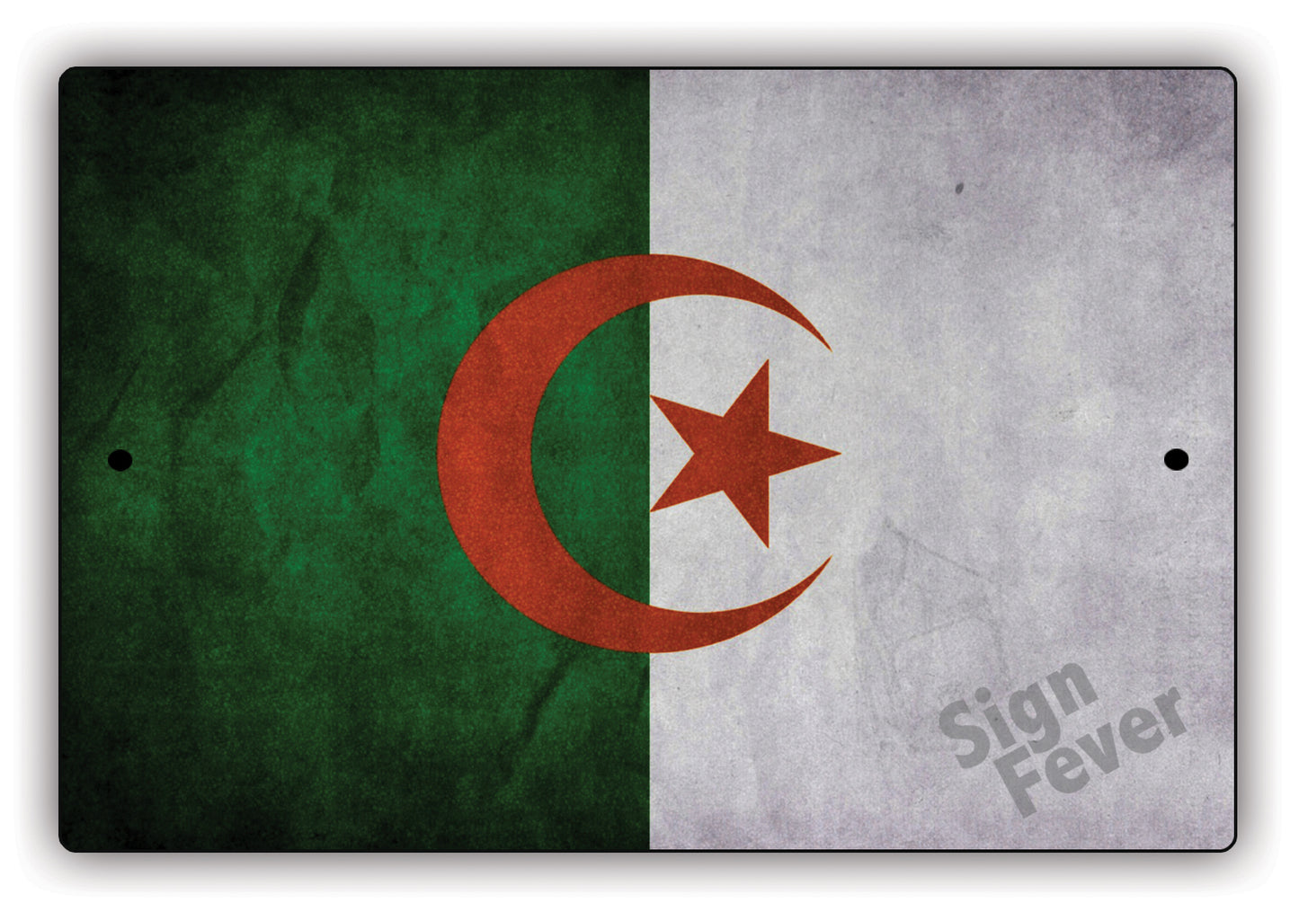 Algeria Country Nation Flag Novelty Vintage Rustic Grunge Wall Decor Aluminum Metal Sign Plate