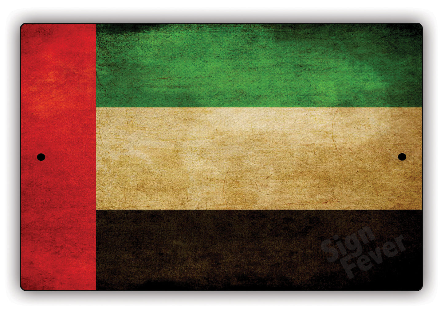 United Arab Country Nation Flag Novelty Vintage Rustic Grunge Wall Decor Aluminum Metal Sign Plate