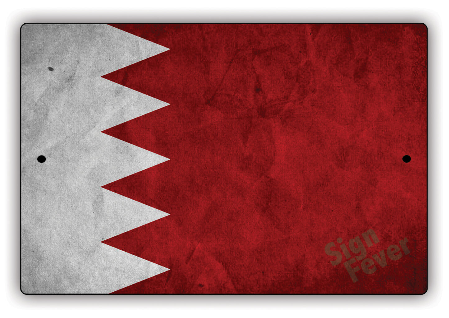 Bahrain Country Nation Flag Novelty Vintage Rustic Grunge Wall Decor Aluminum Metal Sign Plate