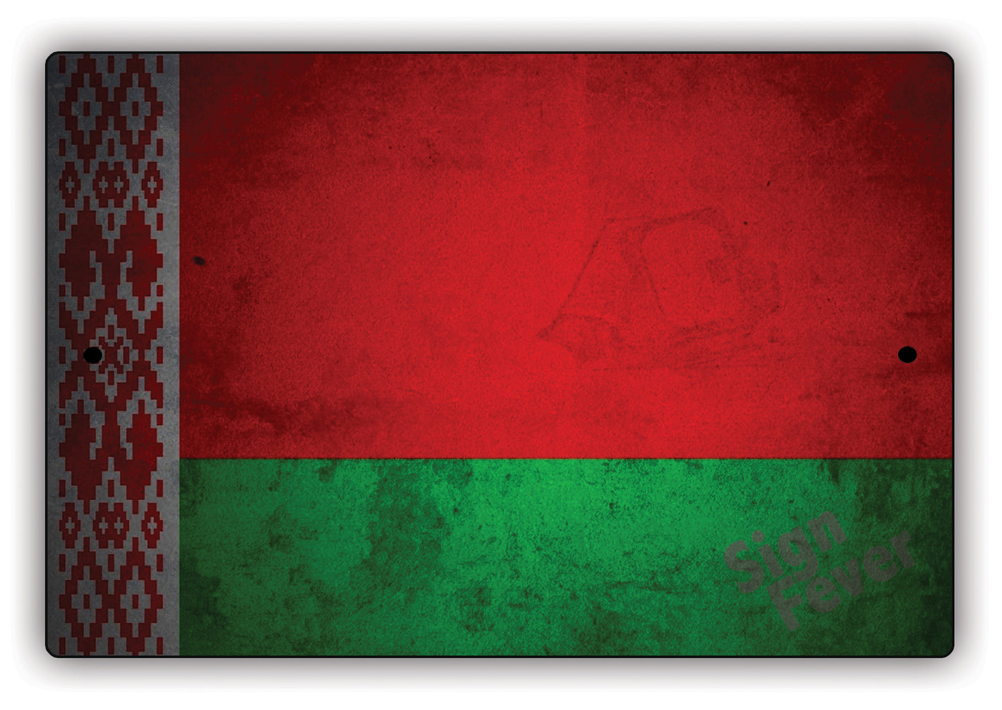 Belarus Country Nation Flag Novelty Vintage Rustic Grunge Wall Decor Aluminum Metal Sign Plate
