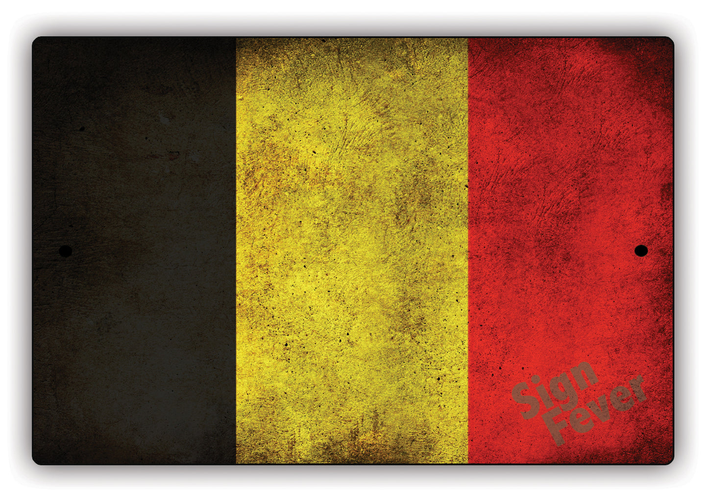 Belgium Country Nation Flag Novelty Vintage Rustic Grunge Wall Decor Aluminum Metal Sign Plate