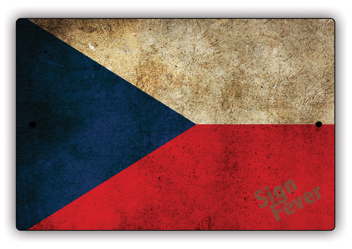 Czech Republic Country Nation Flag Novelty Vintage Rustic Grunge Wall Decor Aluminum Metal Sign