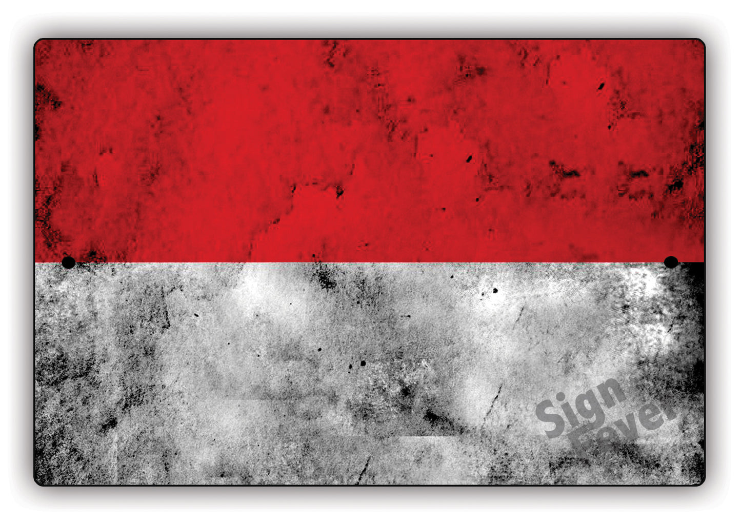 Monaco Country Nation Flag Novelty Vintage Rustic Grunge Wall Decor Aluminum Metal Sign Plate