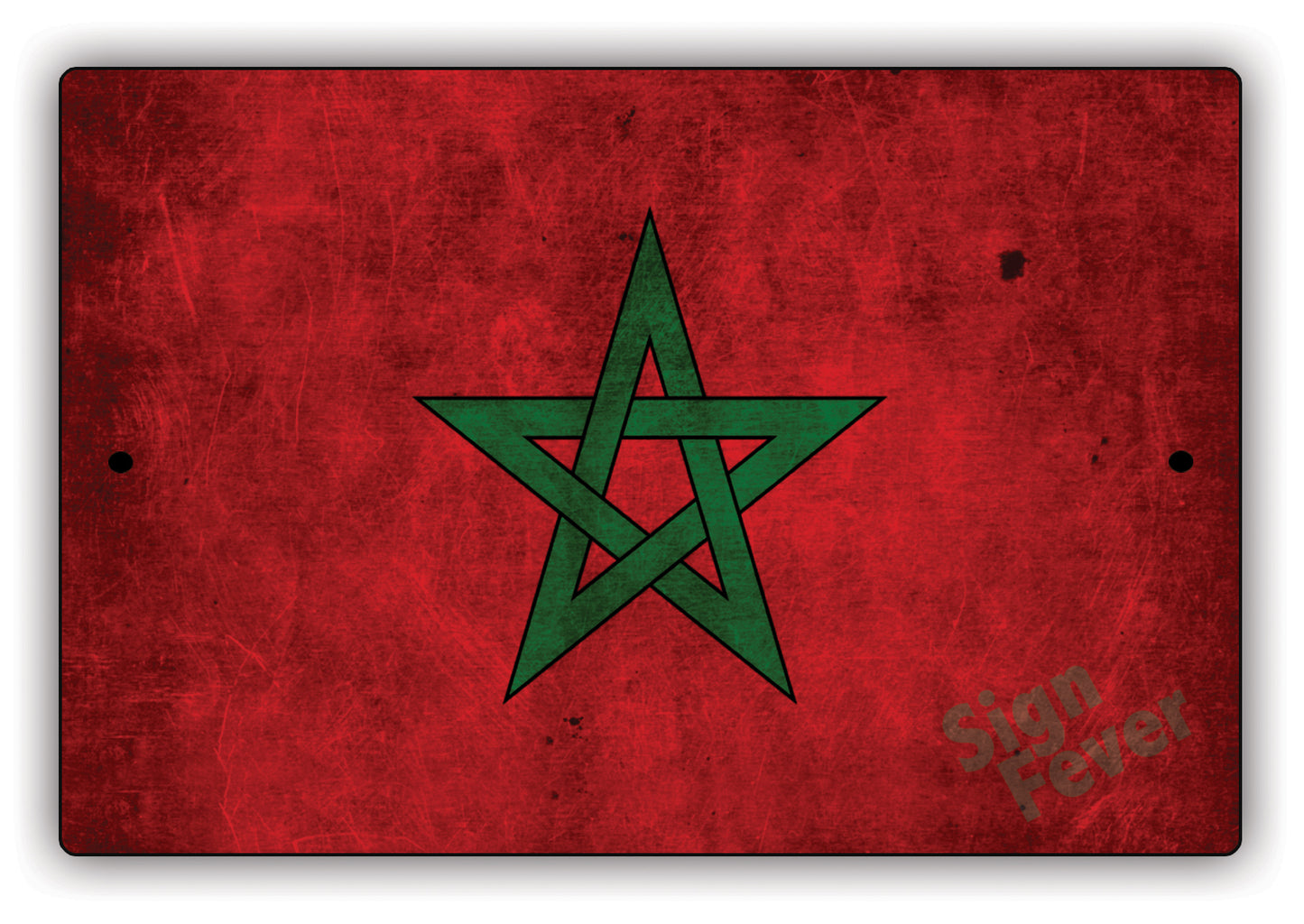 Morocco Country Nation Flag Novelty Vintage Rustic Grunge Wall Decor Aluminum Metal Sign Plate